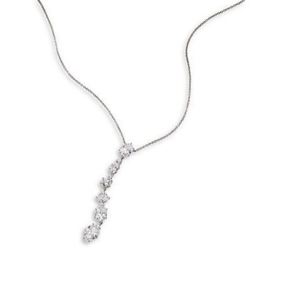 NADRI Rhodium Frolic Linear Necklace in Silver - Picture 4 of 4